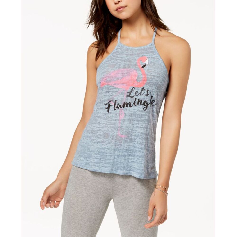Rebellious One Juniors Flamingo Graphic Print Tank Top